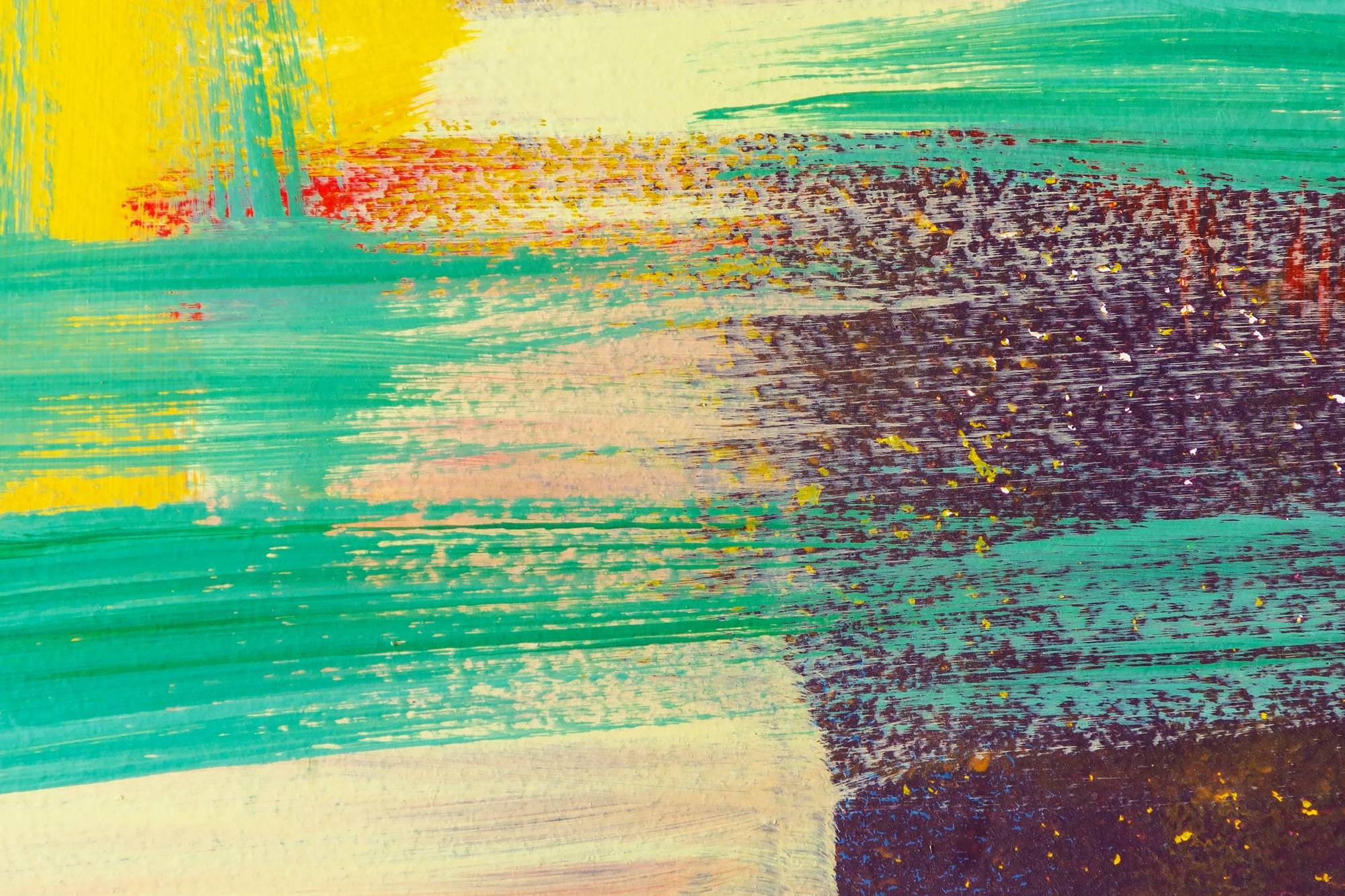 Abstract brush strokes of oil paint on canvas