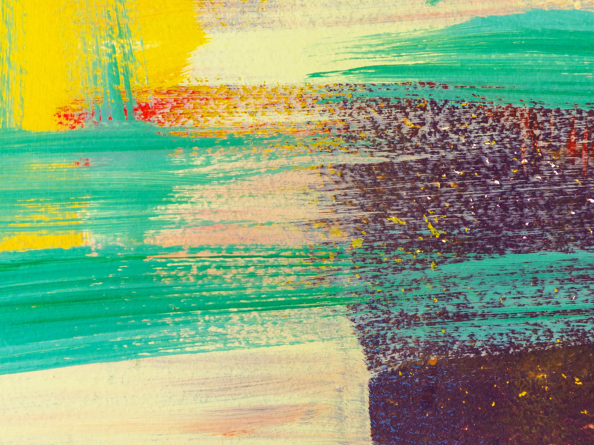 Abstract brush strokes of oil paint on canvas